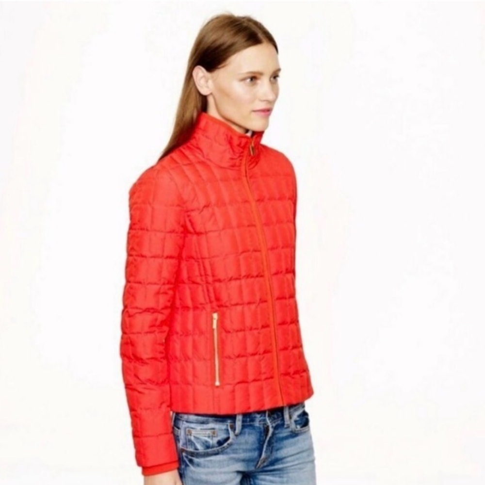 J.Crew Red Snowcap Quilted Down Puffer Jacket
Size Small